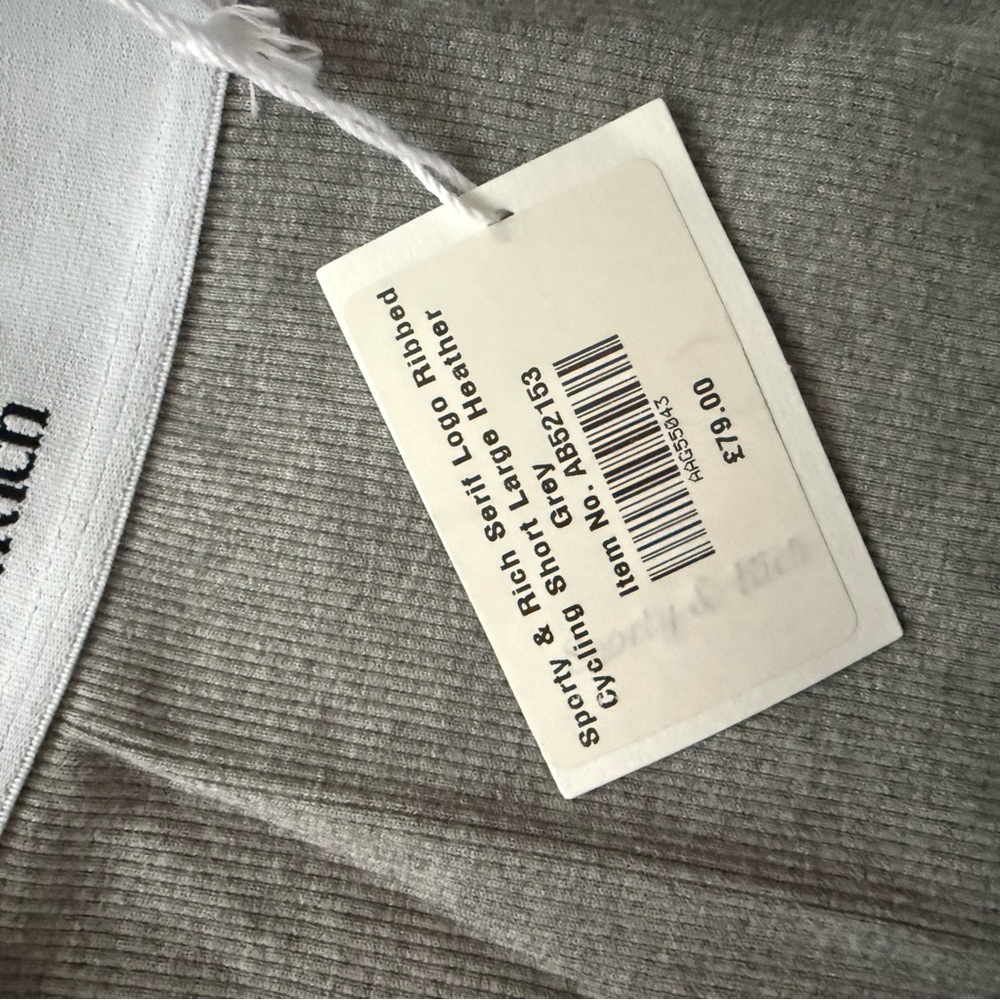 Sporty & Rich Gray Ribbed Cycling Bike Shorts